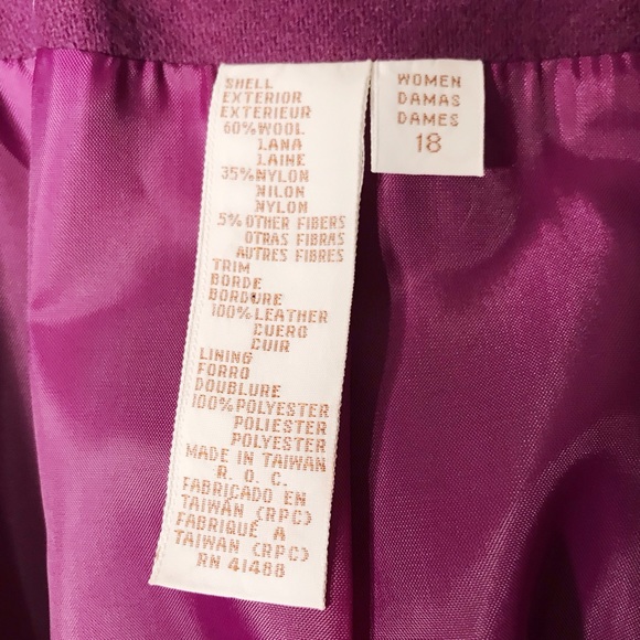 Purple Wool Rare Vintage Leather Trim Blazer - Picture 11 of 13